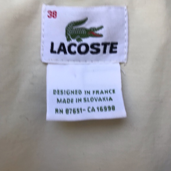 Lacoste Beige Button Up Trench Sz 38 - Picture 4 of 8